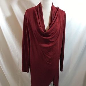 Papillon red long sleeve open swag front sweater